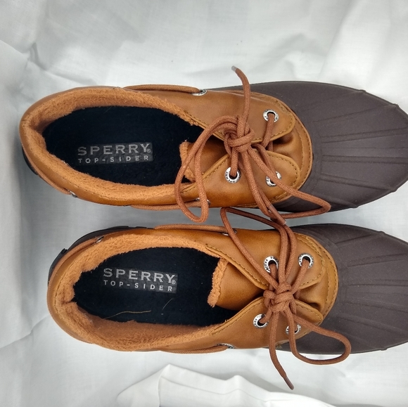 SPERRY Womens 8.5M Brown Duckling TopSider LeatherRubber Ankle LaceUp Boot - Picture 4 of 11